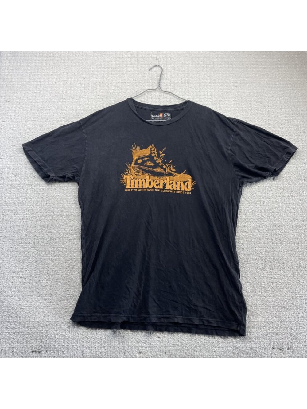Y2K Timberland Men’s T-Shirt XL Boots Graphic Logo Distressed Vintage Style